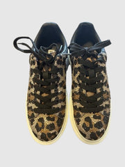 Leopard Print Crystal Embellished Sneakers - SM REBOOTED - SM REBOOTED